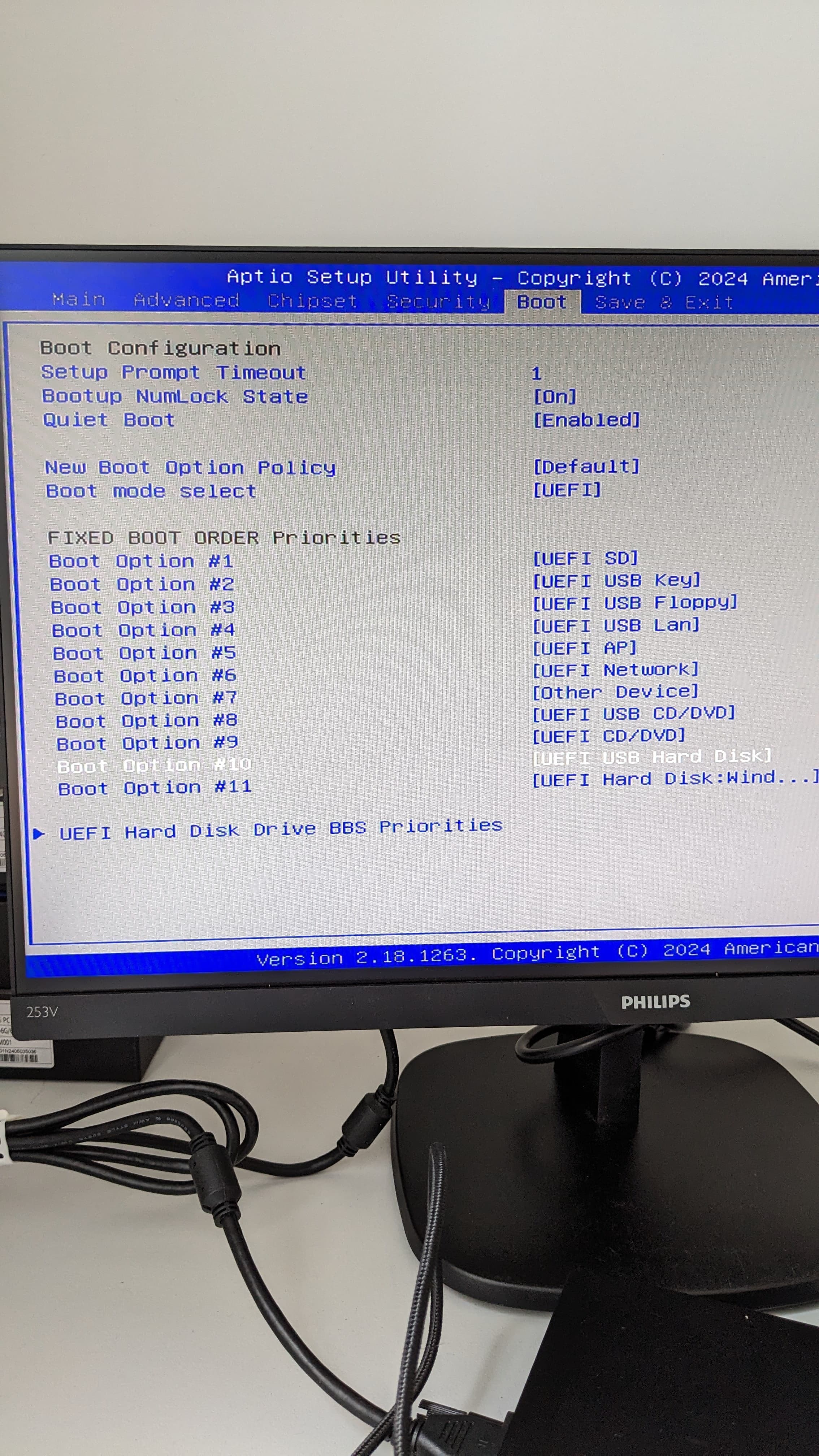 USB first in the mini PC boot order